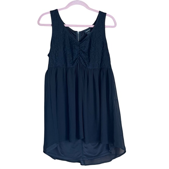 torrid Tops - Torrid Top Size 0‎ Black Lace Chiffon Witchy Dark Romantic Whimsigoth Babydoll